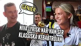 Niva när han får syn på kebabtröjan: ”Ett bevis att de är genier”