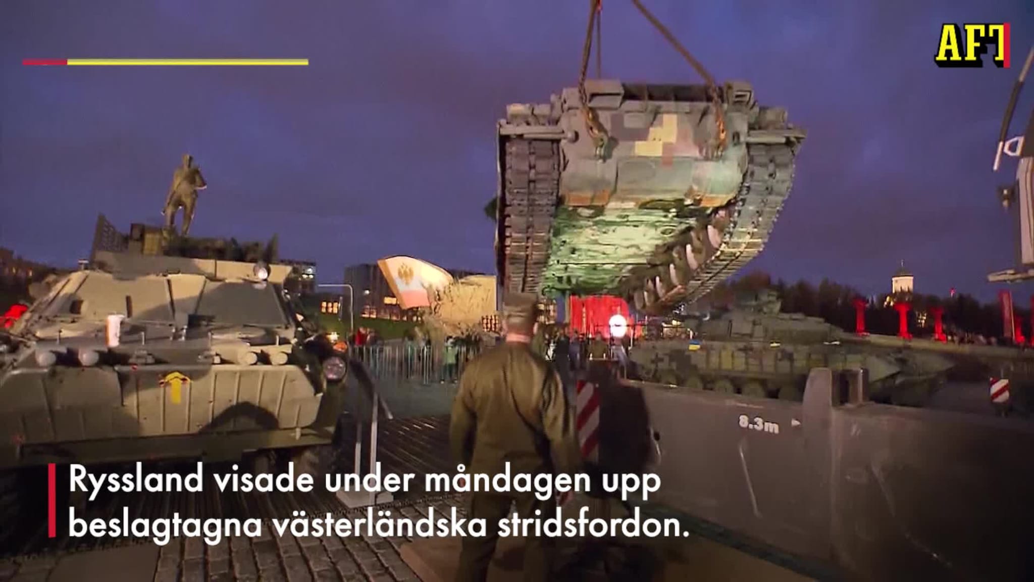 Här visar Ryssland upp beslagtagna svenska stridsfordonet