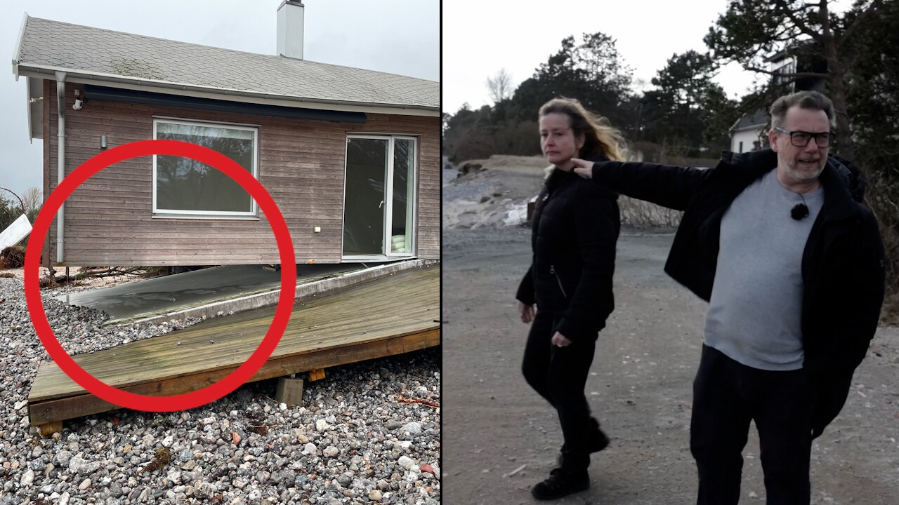 Delar av deras hus sveptes bort av stormen: ”Det kändes för farligt”