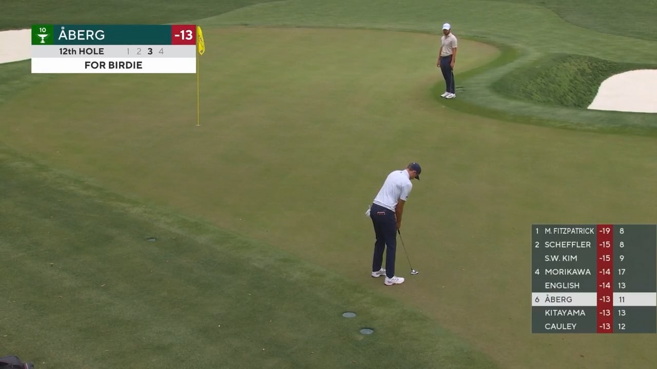 Här sänker han den från tio meter – se Åbergs putt här