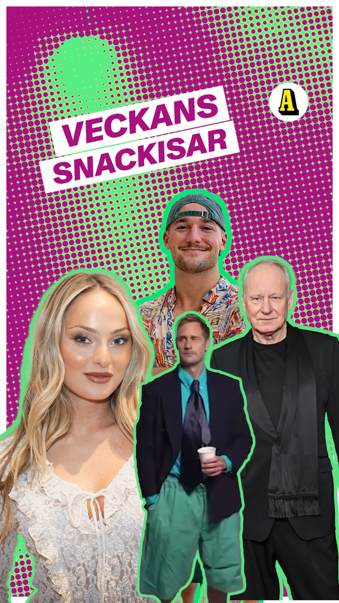 Veckans snackisar: Alice Stenlöf klagar på vädret, och Stellan och Alexander Skarsgård i Variety
