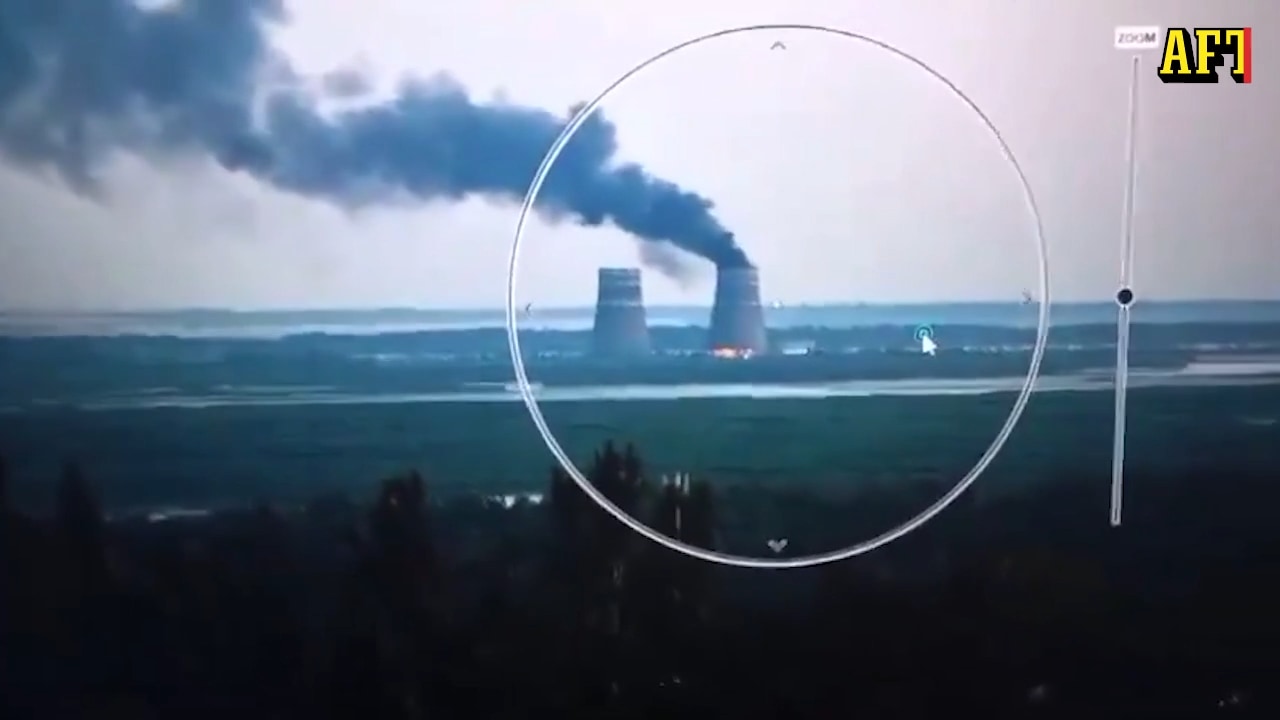 Brand vid kärkraftverket Zaporizjzja – se lågorna