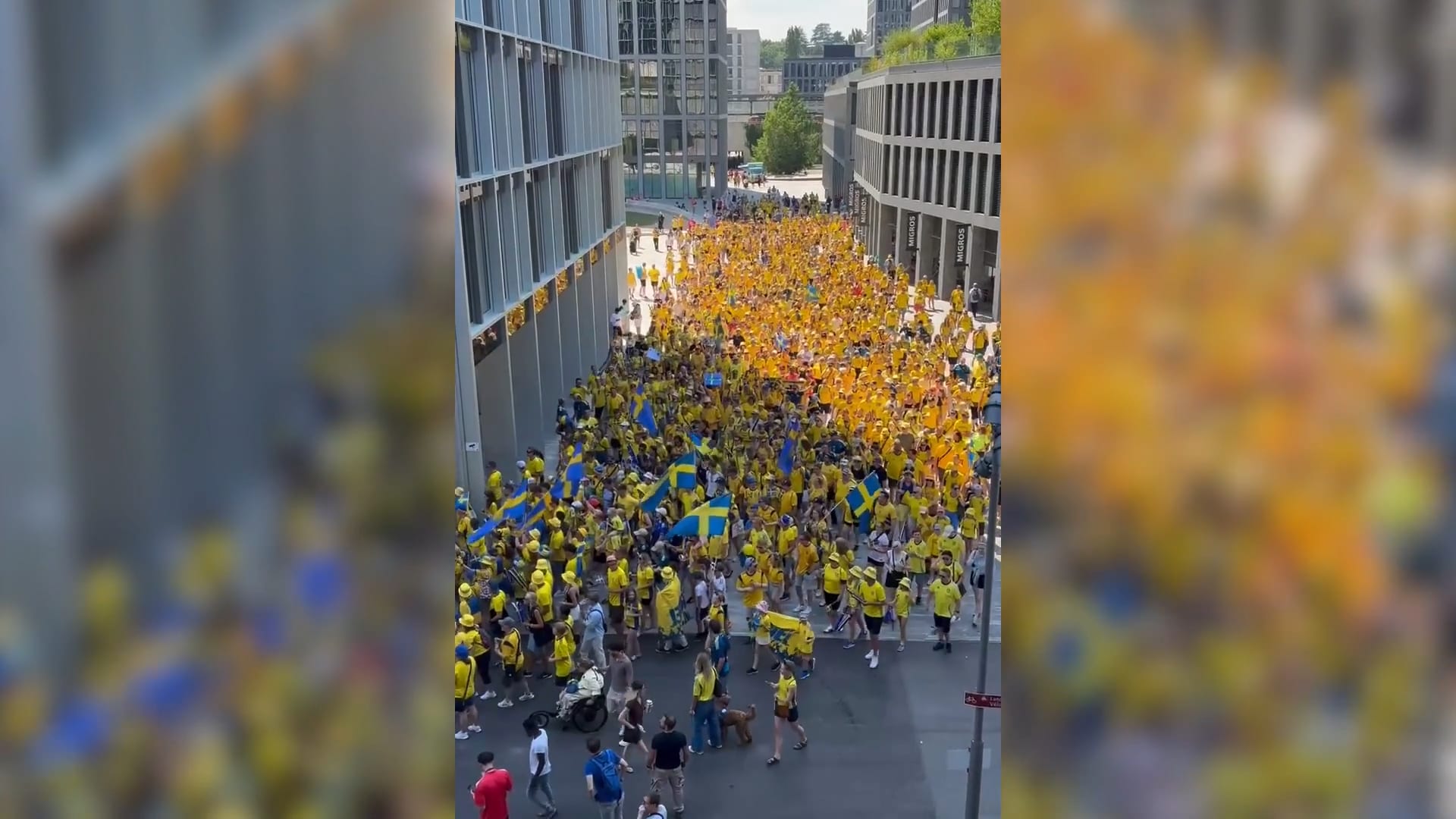 Här intar 2000 svenskar supportrar gatorna i Schweiz