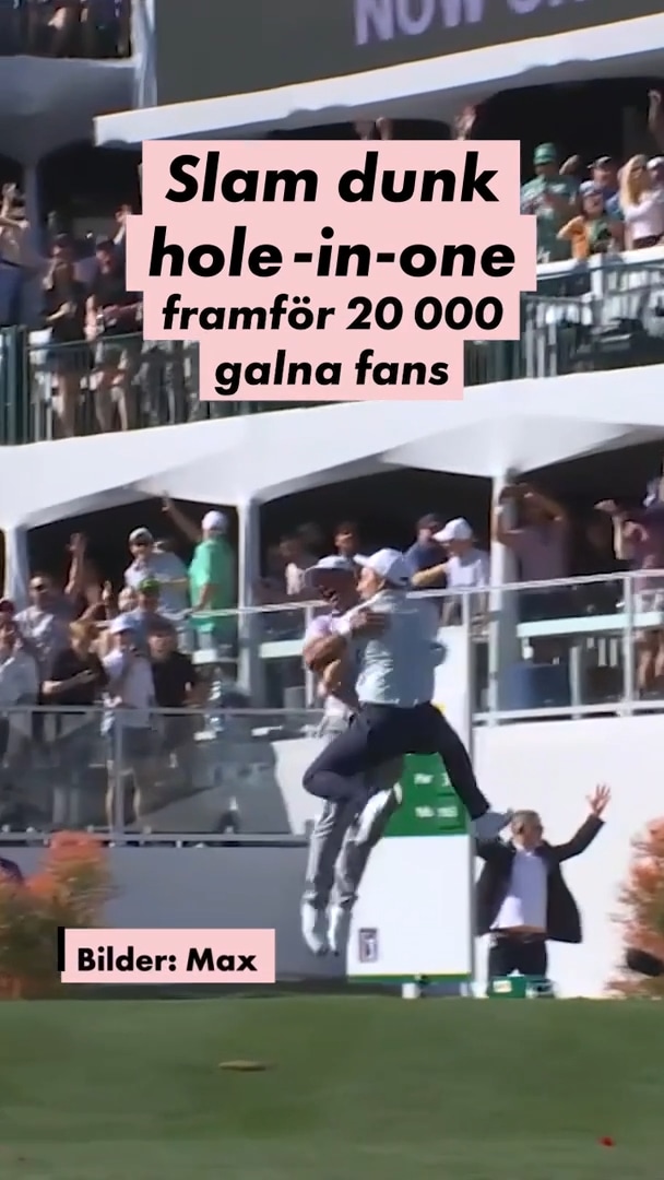 Här gör han hole-in-one – framför 20 000 galna fans