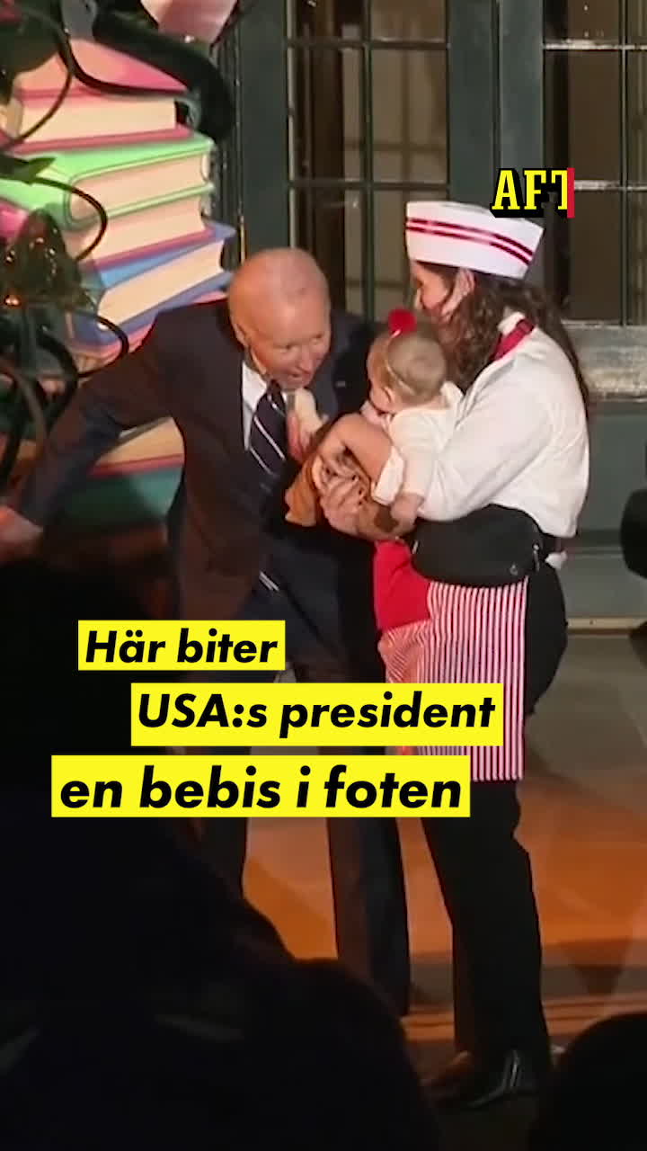 Här biter USA:s president barn