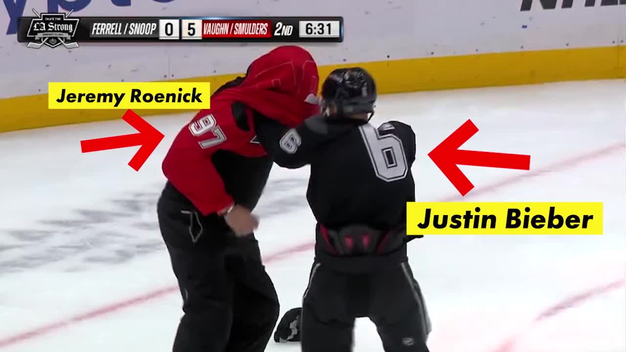 Här slänger Justin Bieber handskarna