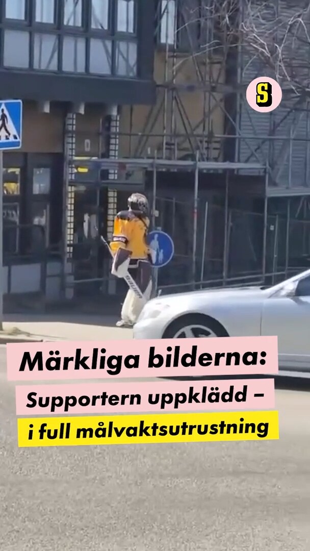 Här dyker Luleå-supportern upp – i full målvaktsutrustning