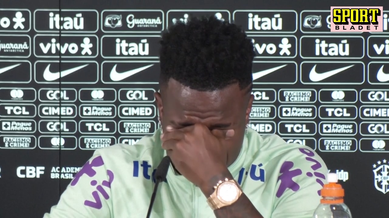 Här bryter Vinicius Jr ihop efter frågorna om rasism
