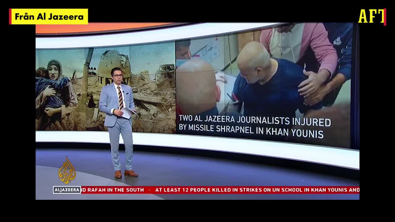 Här rapporterar Al Jazeera om de skadade journalisterna