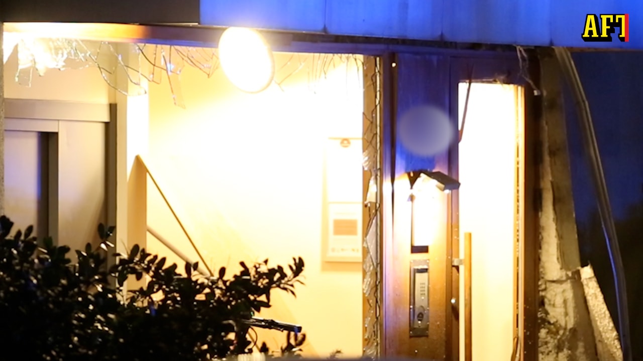 Sprängning i Hammarby sjöstad – port totalförstörd