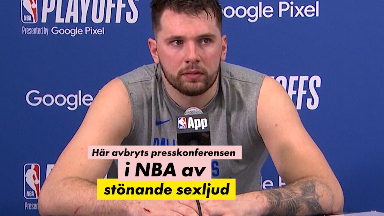 Här avbryts presskonferensen i NBA – av sexljud