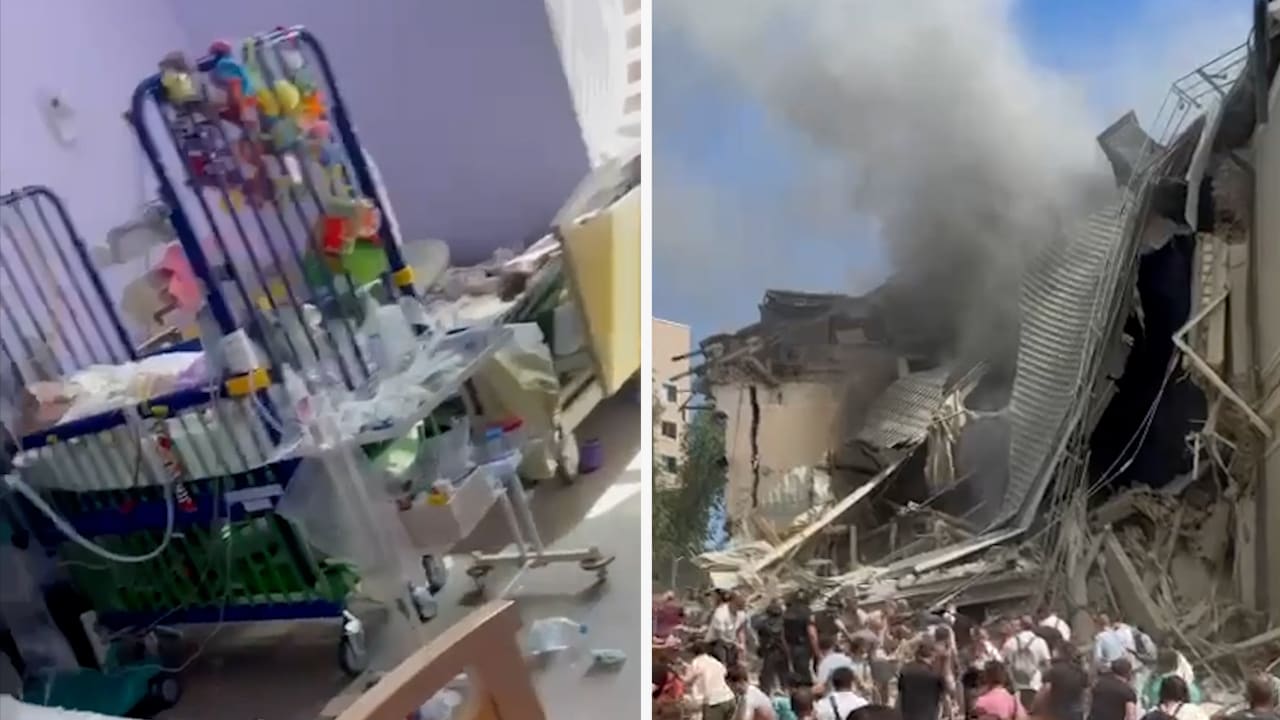 Bilderna inifrån sjukhuset – uppges träffats i rysk attack