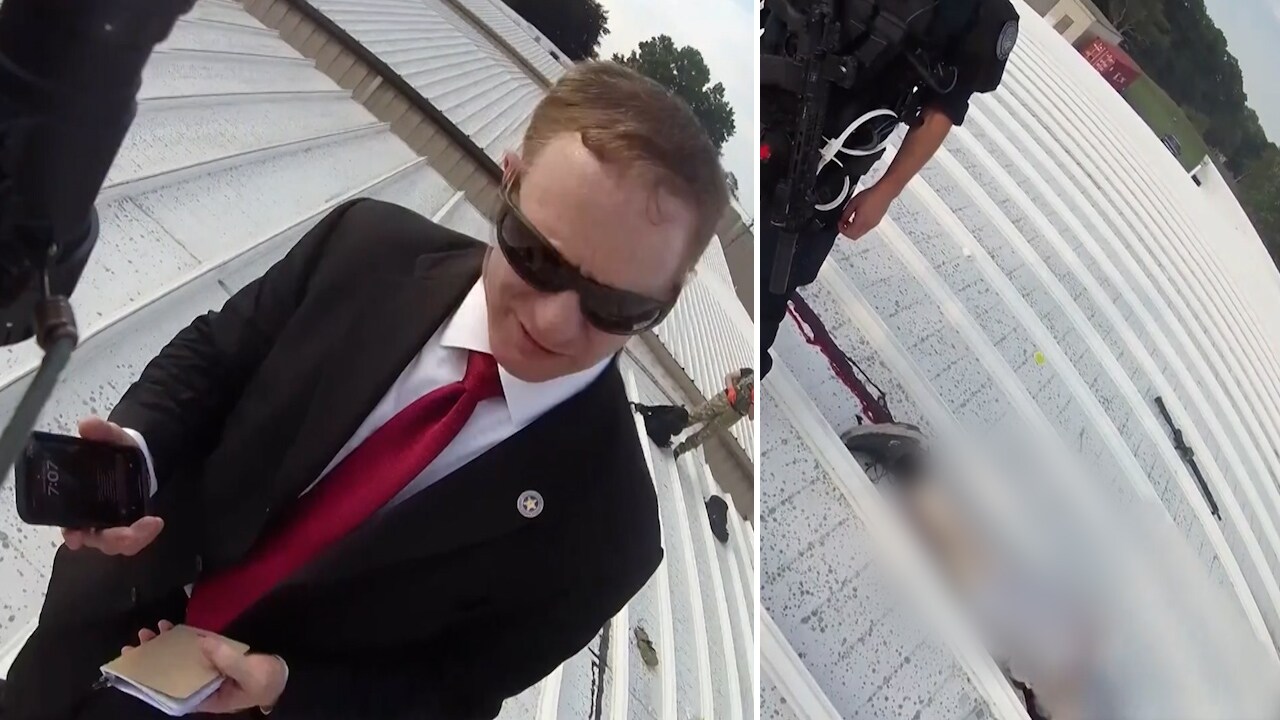 Se filmen från polisens kroppskamera efter mordförsöket på Trump