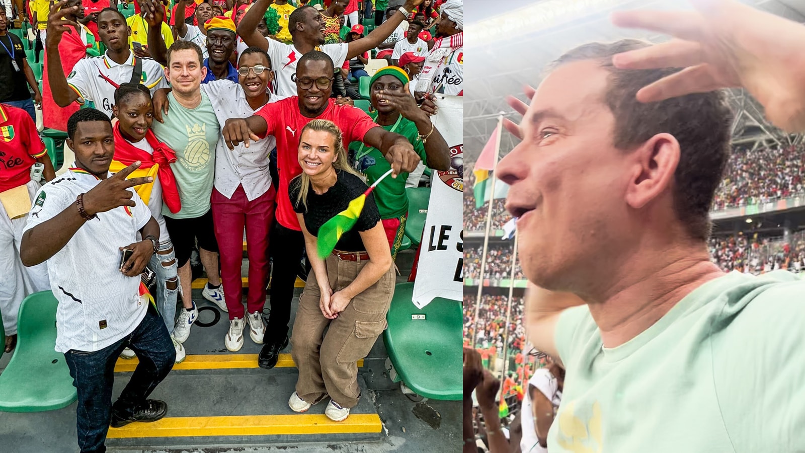 Niva och Nordström står i klacken på Guinea-derbyt: "Dra åt h-te! Vilken omgång"