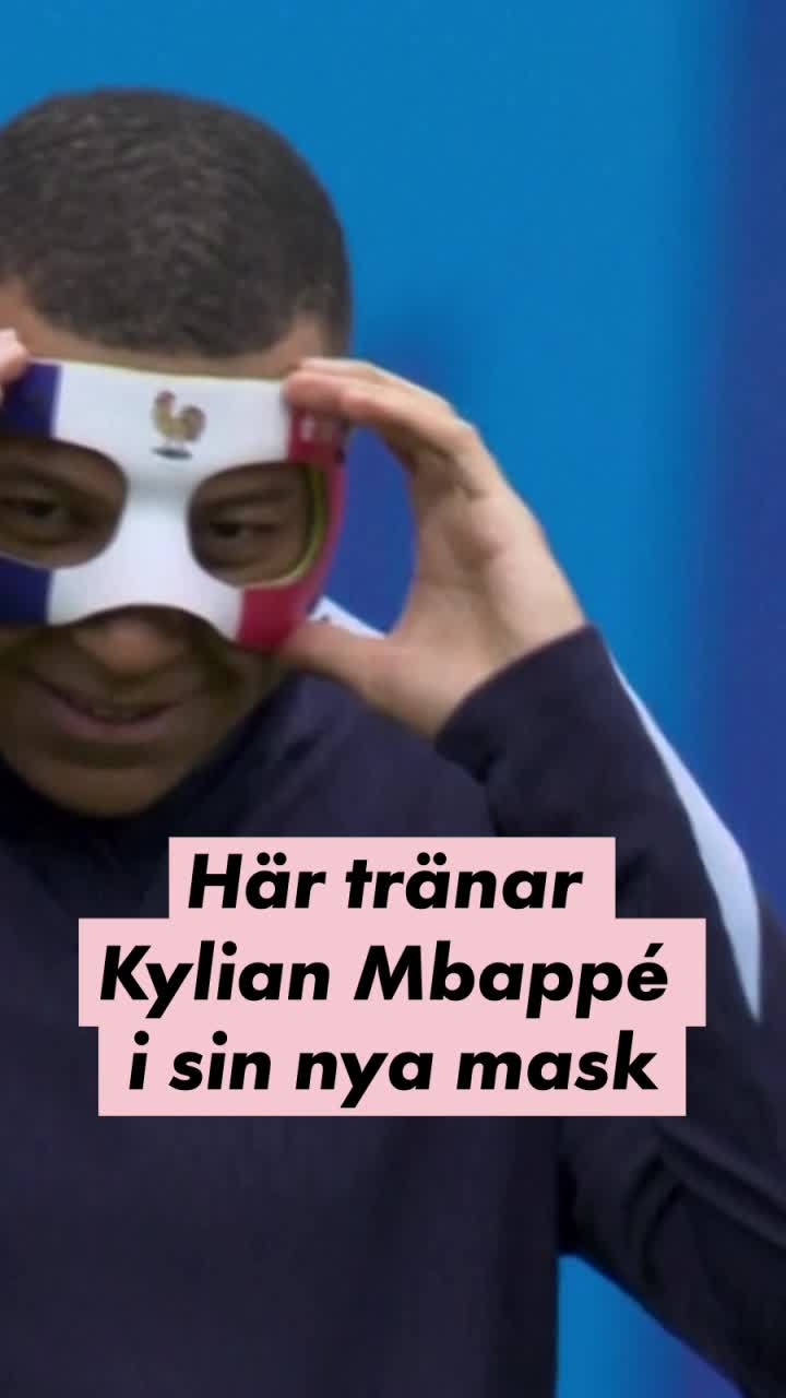 Här tränar Mbappé med nya masken