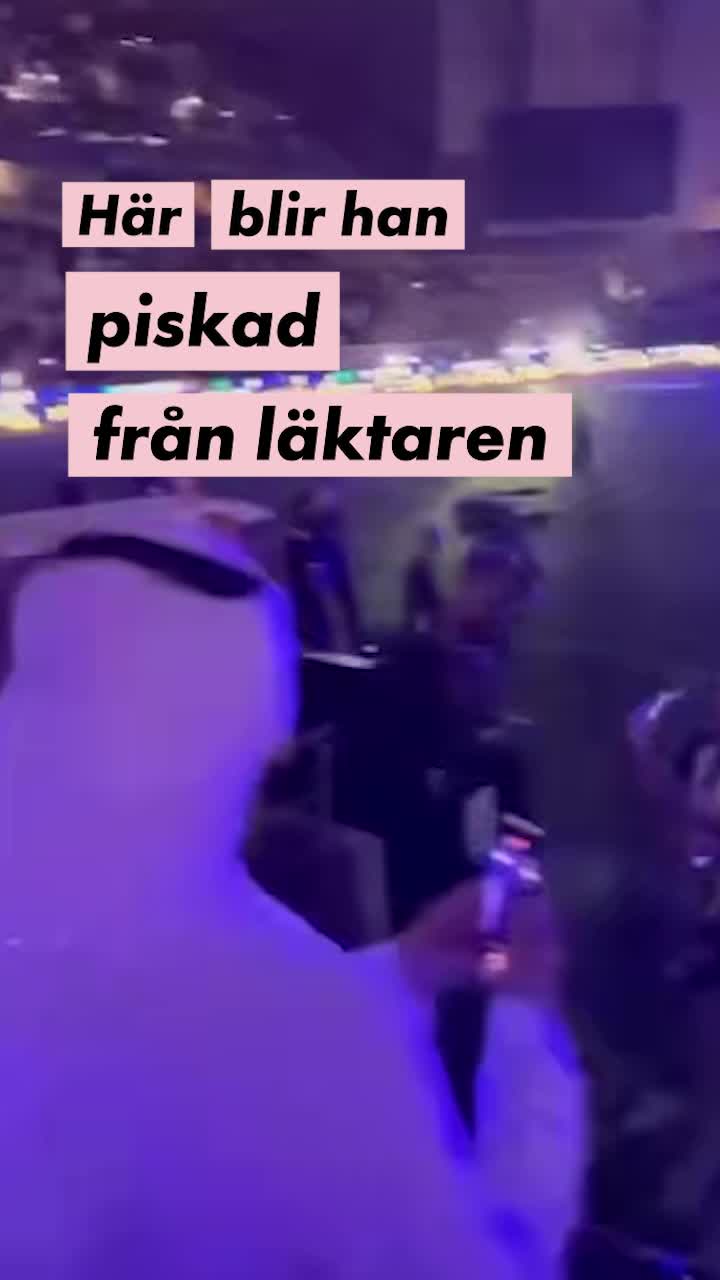 Kastar vatten – blev piskad från läktaren