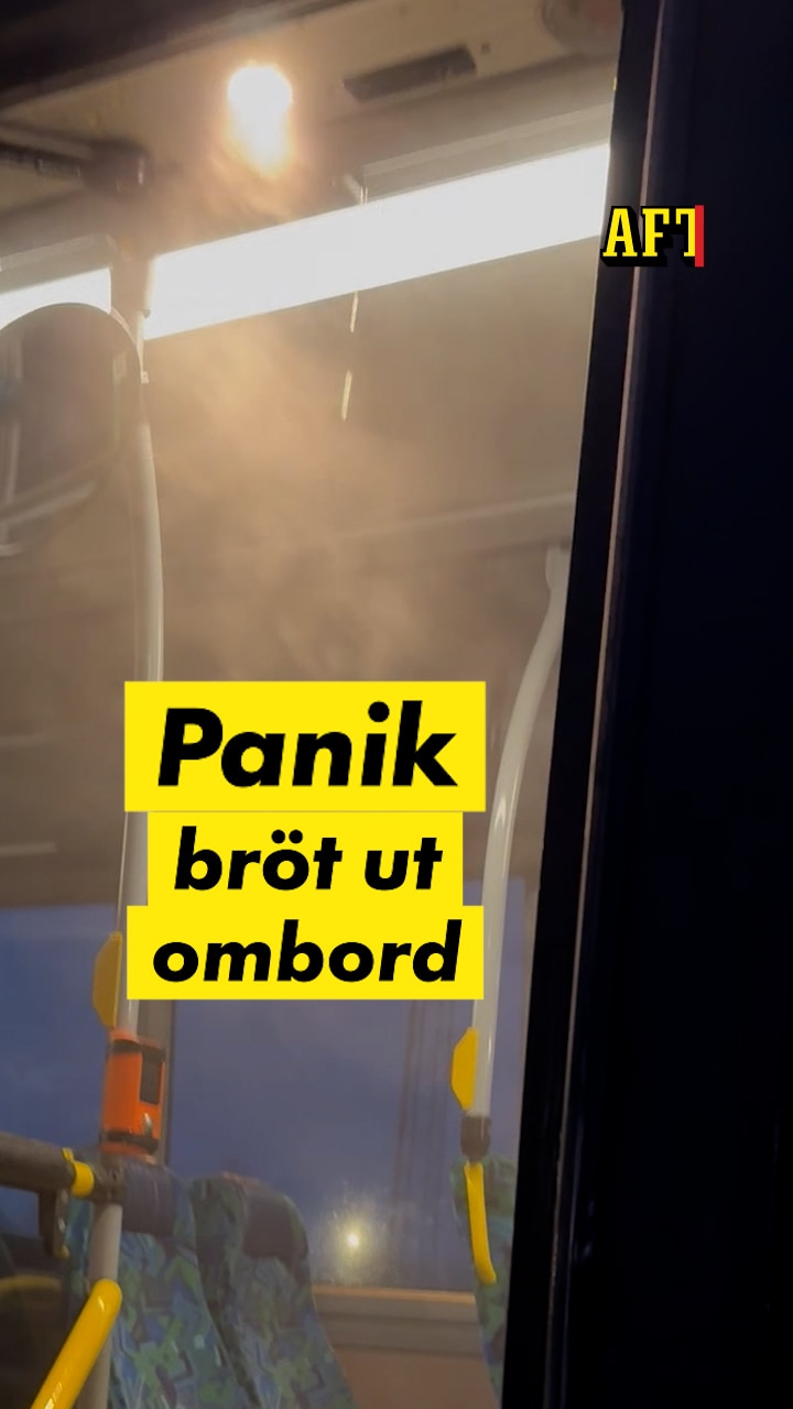 Här läcker varma vätskan från SL-bussen