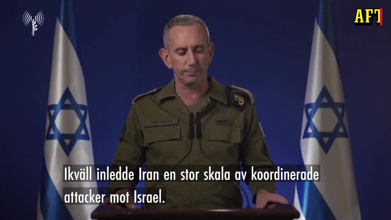Daniel Hagari (IDF) i natt: “Den iranska attacken pågår”