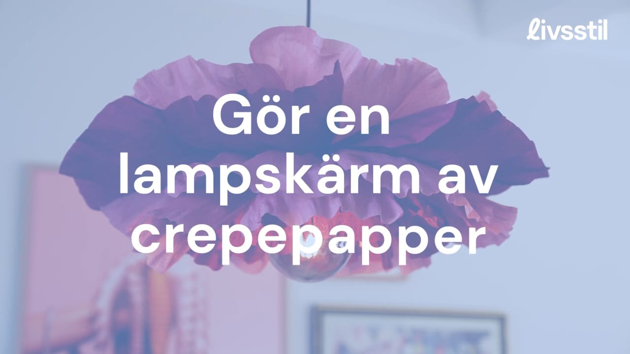 Skapa en blomformad lampa av kräppat papper