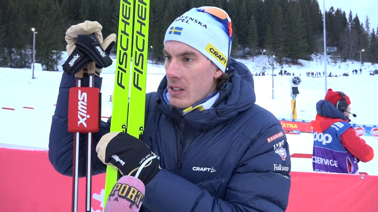 Johan Häggström efter 10 km i Trondheim