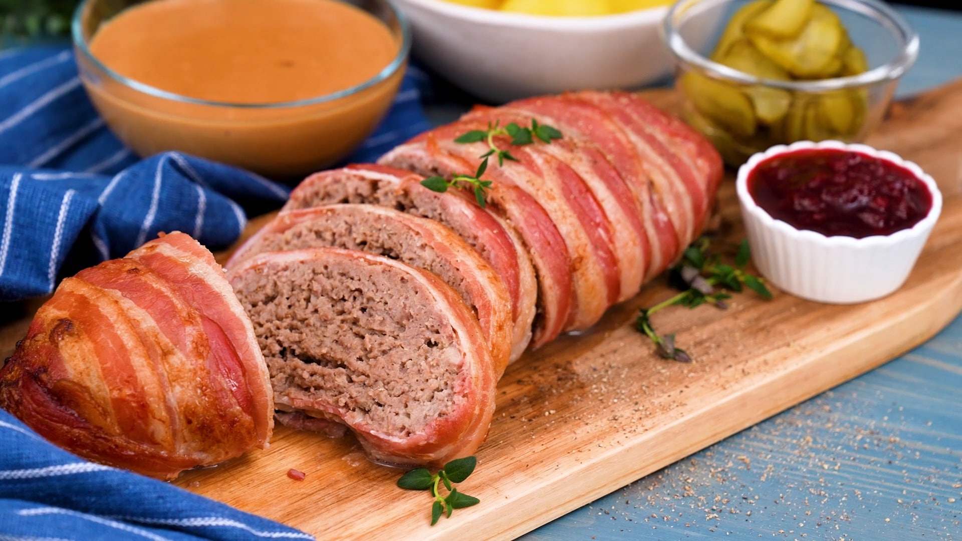 Köttfärslimpa med bacon