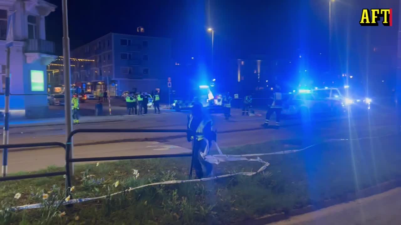 Polis påkörd i Halmstad