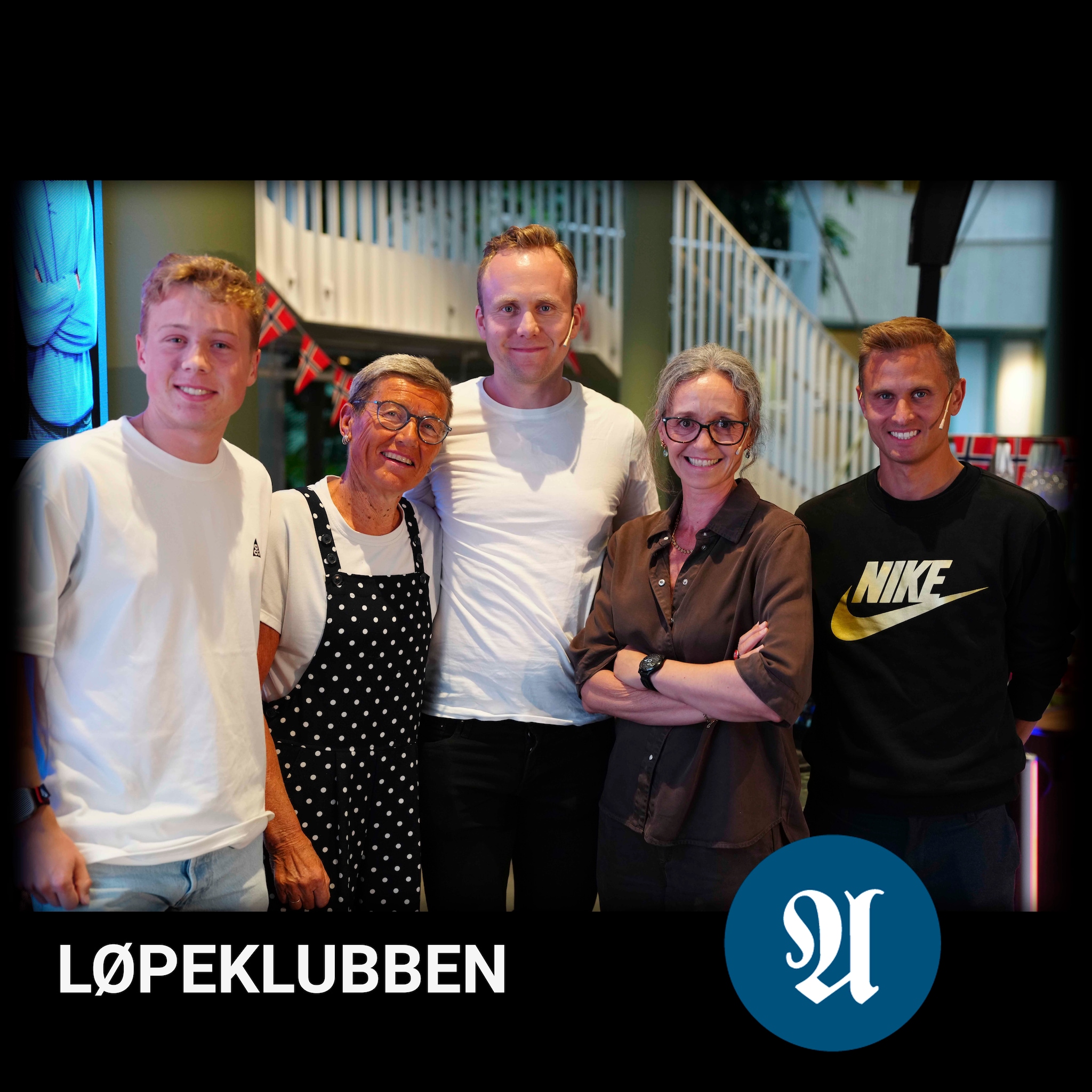 Livepod før NM: Håkon Moe Berg og Ingrid Kristiansen får både applaus og latter fra salen. 
