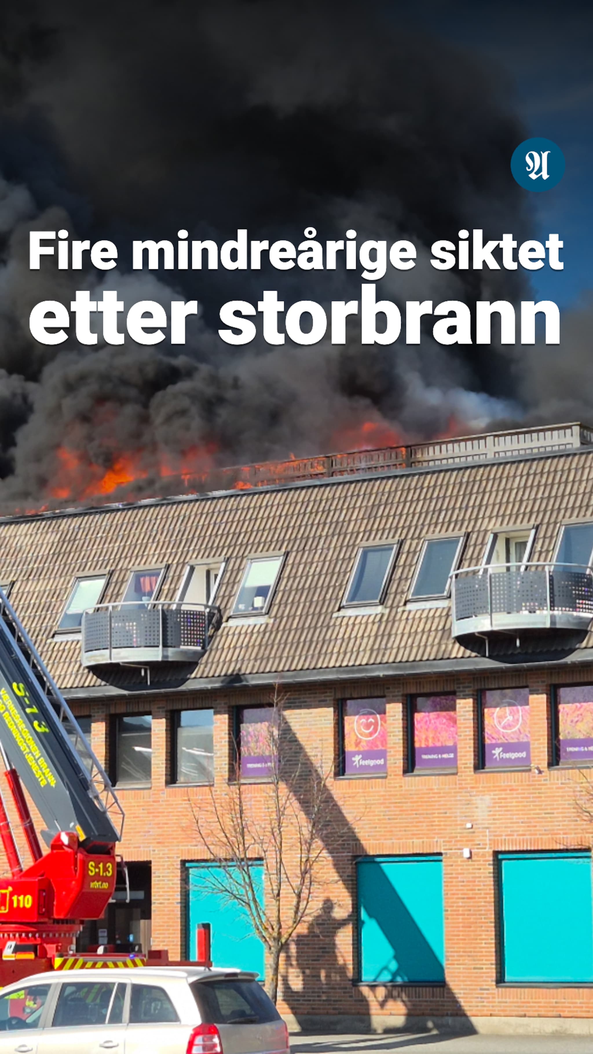 Fire mindreårige siktet etter storbrann