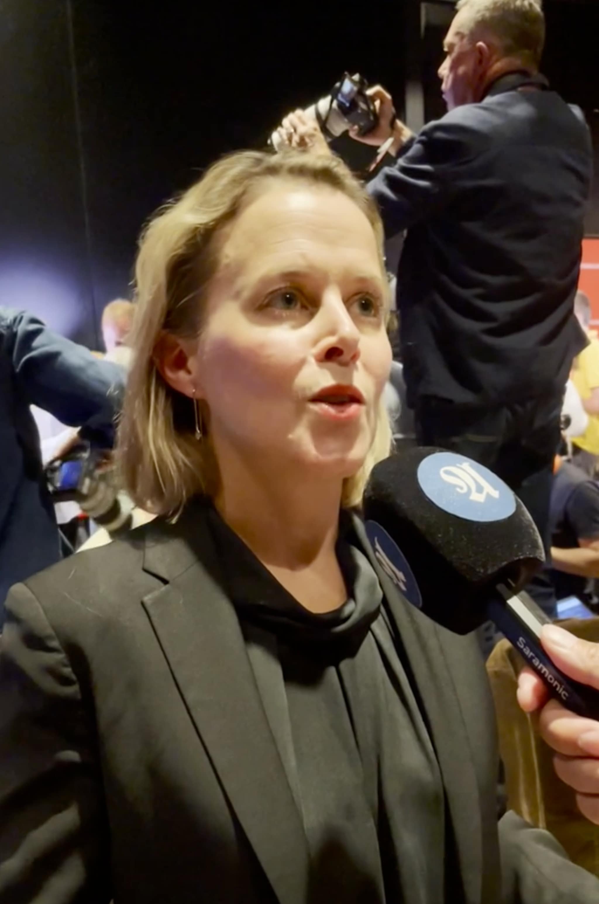 Siv Sandvik etter partilederdebatten i Arendal