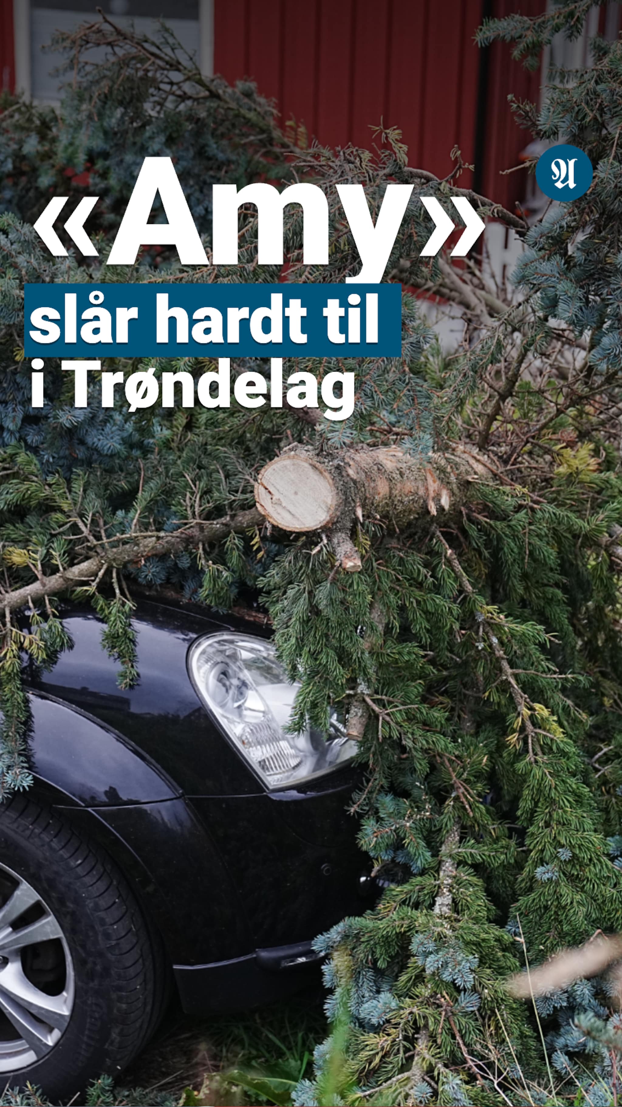 Ekstremværet «Amy» herjer i Trøndelag