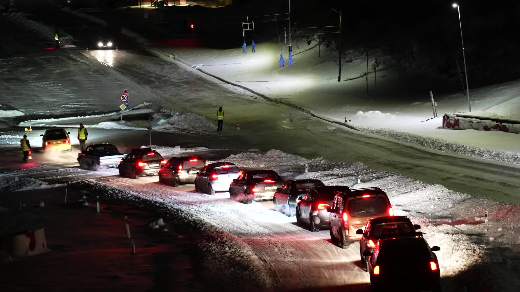 Råner - glattkjøring - Kø