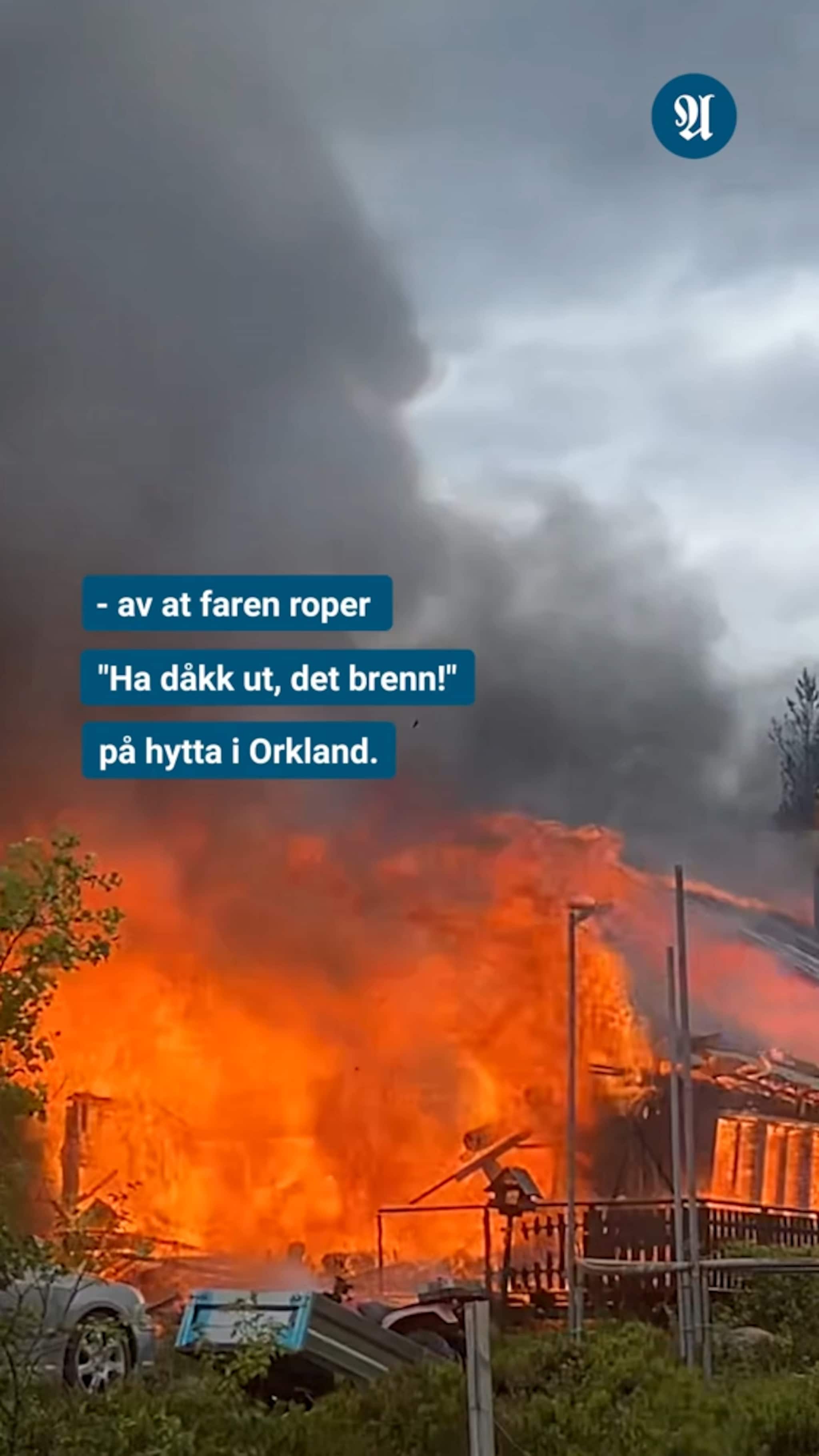 Petter så hytta si i Orkland brenne ned