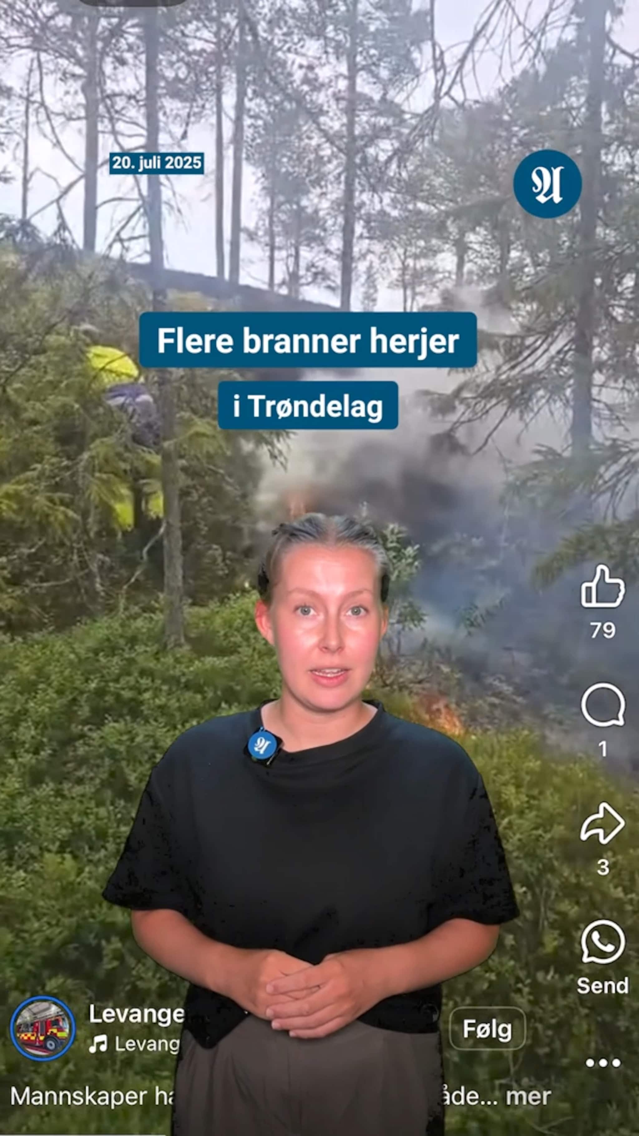 Flere branner herjer i Trøndelag