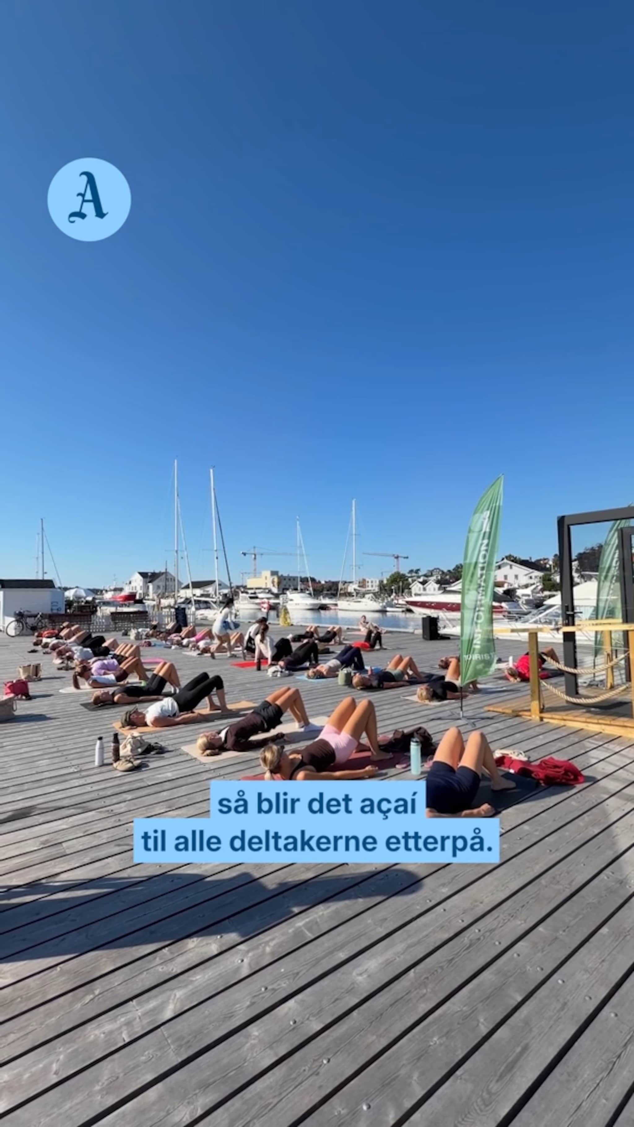 Inviterte til pilates på brygga