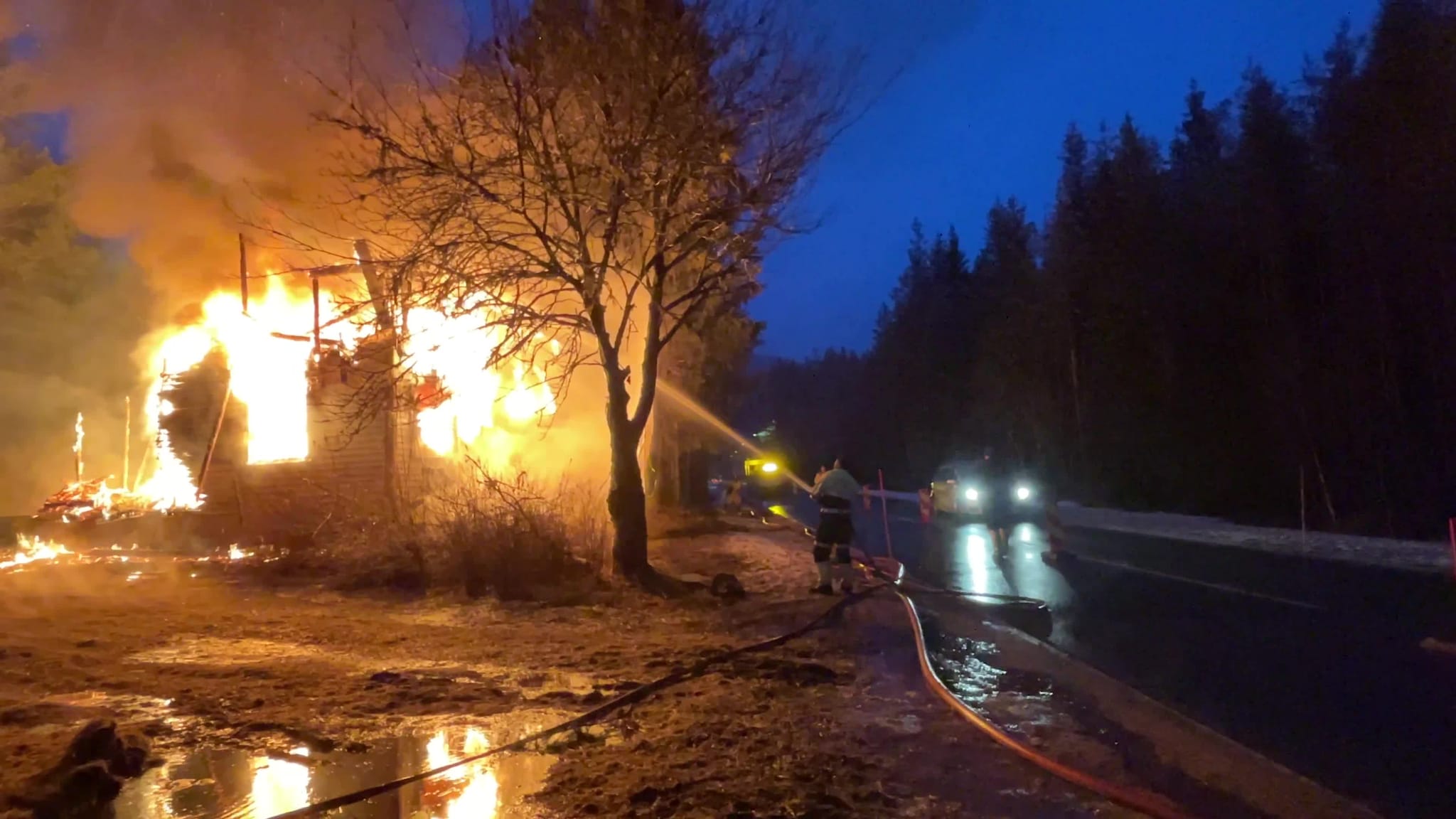 Brannøvelse i Valle
