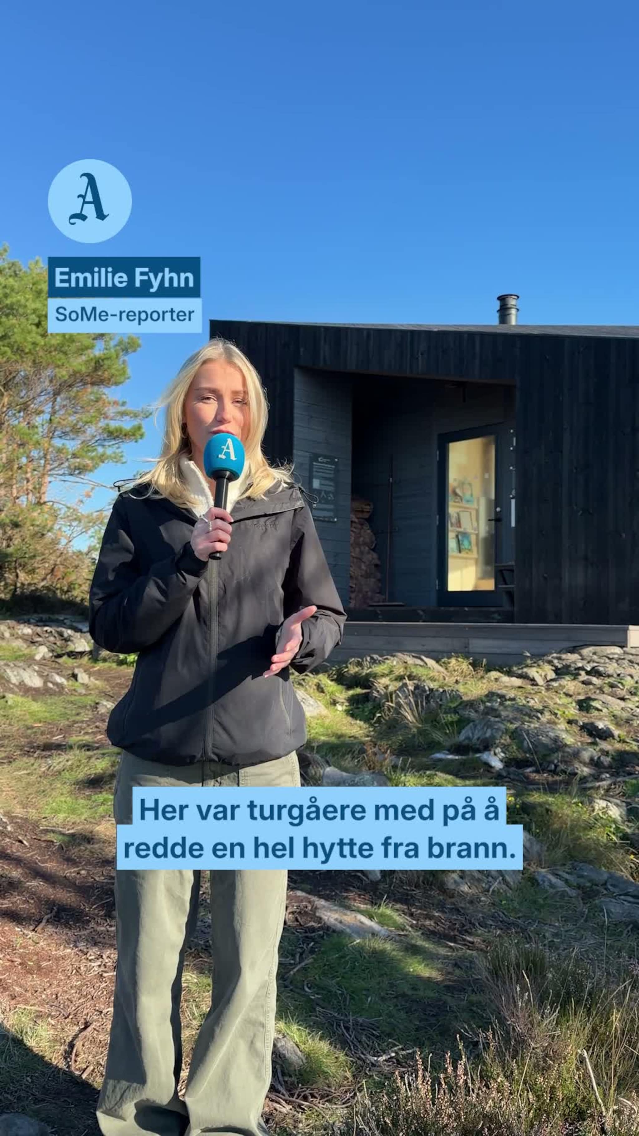 Turgåere reddet hytta fra brann