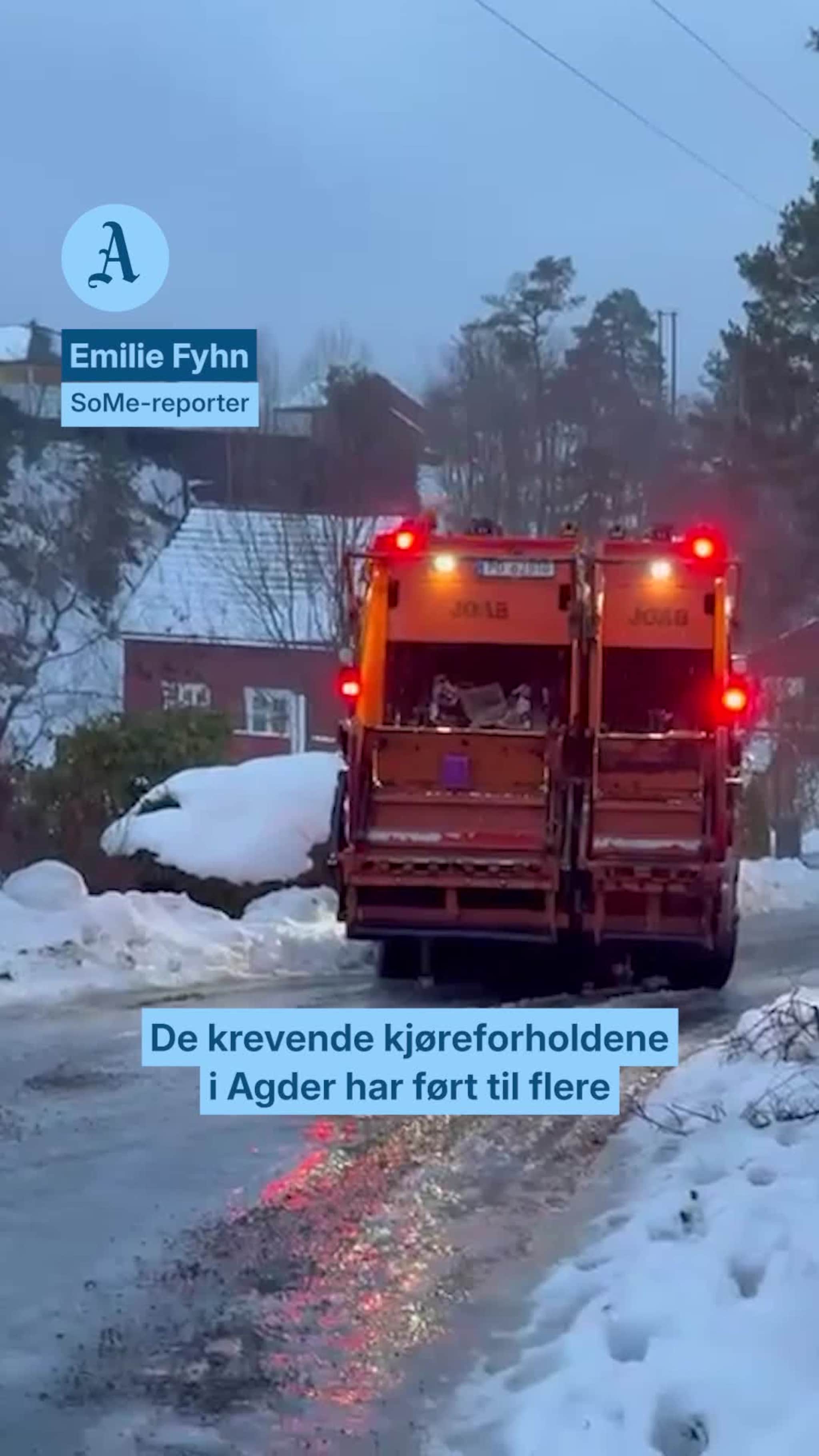 Svært glatt flere steder