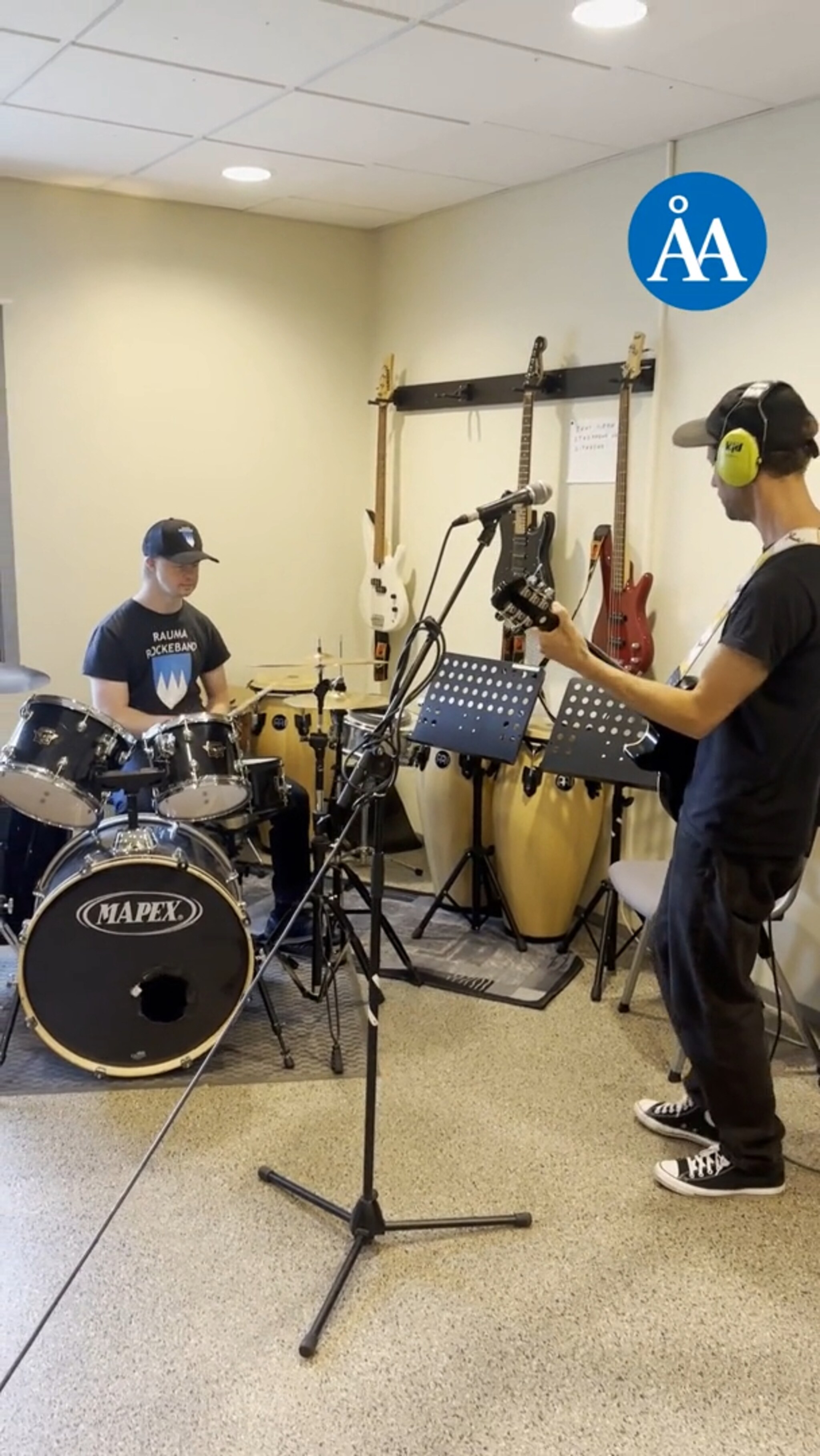Rauma Rockeband på øving i kulturhuset