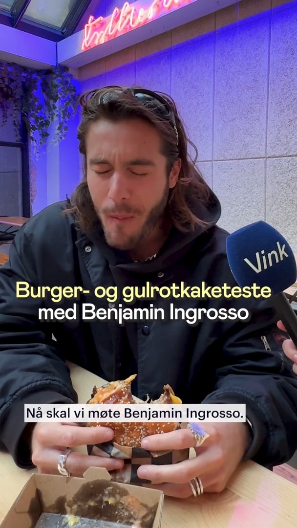 Forhåndsvisning av Benjamin Ingrosso tester burger og gulrotkake