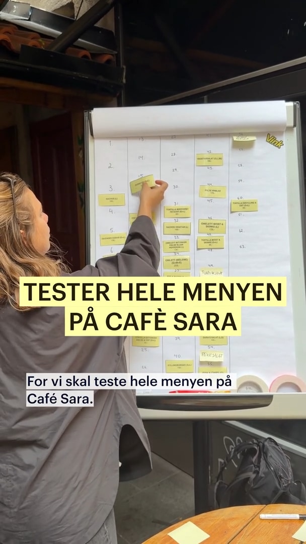 Forhåndsvisning av Tester alle rettene på Café Sara