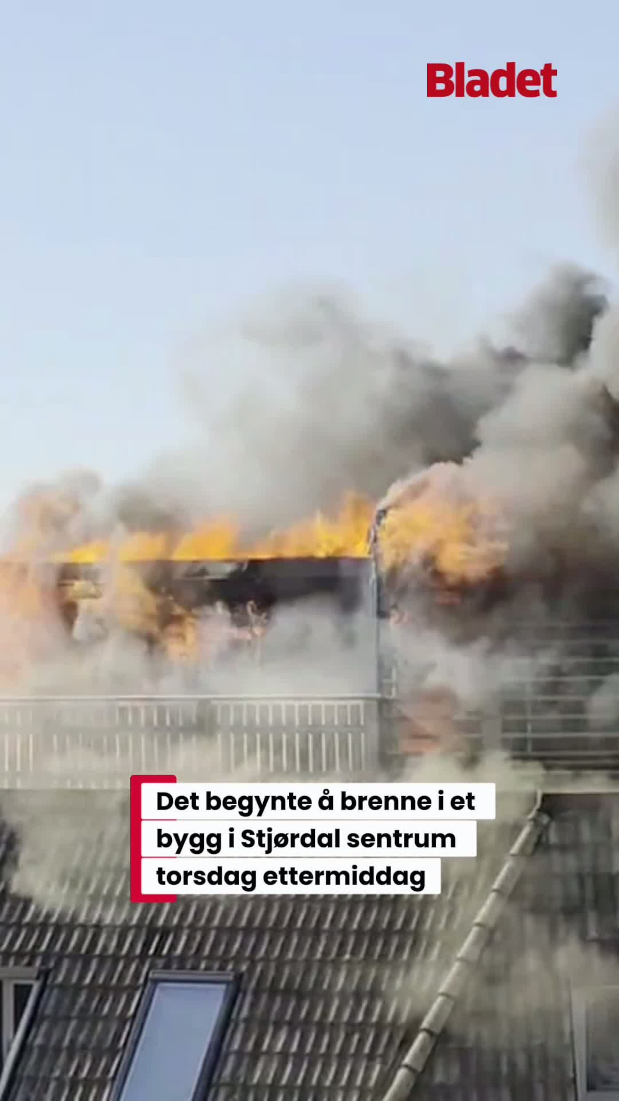 Her brenner bygget i sentrum