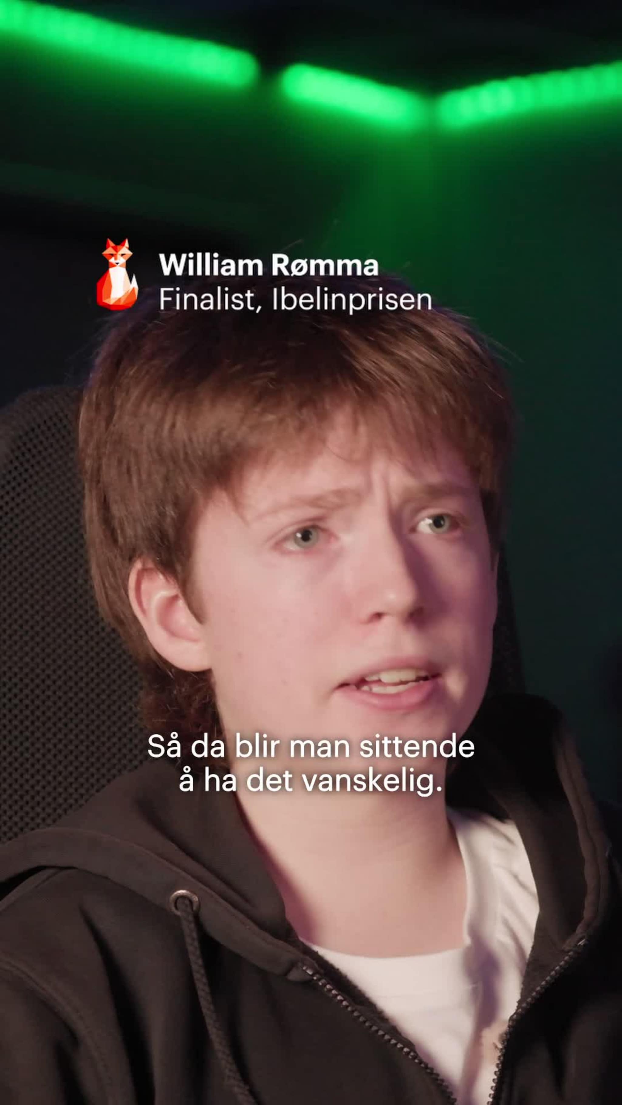 William Rømma (14) er finalist til å få Ibelin-prisen