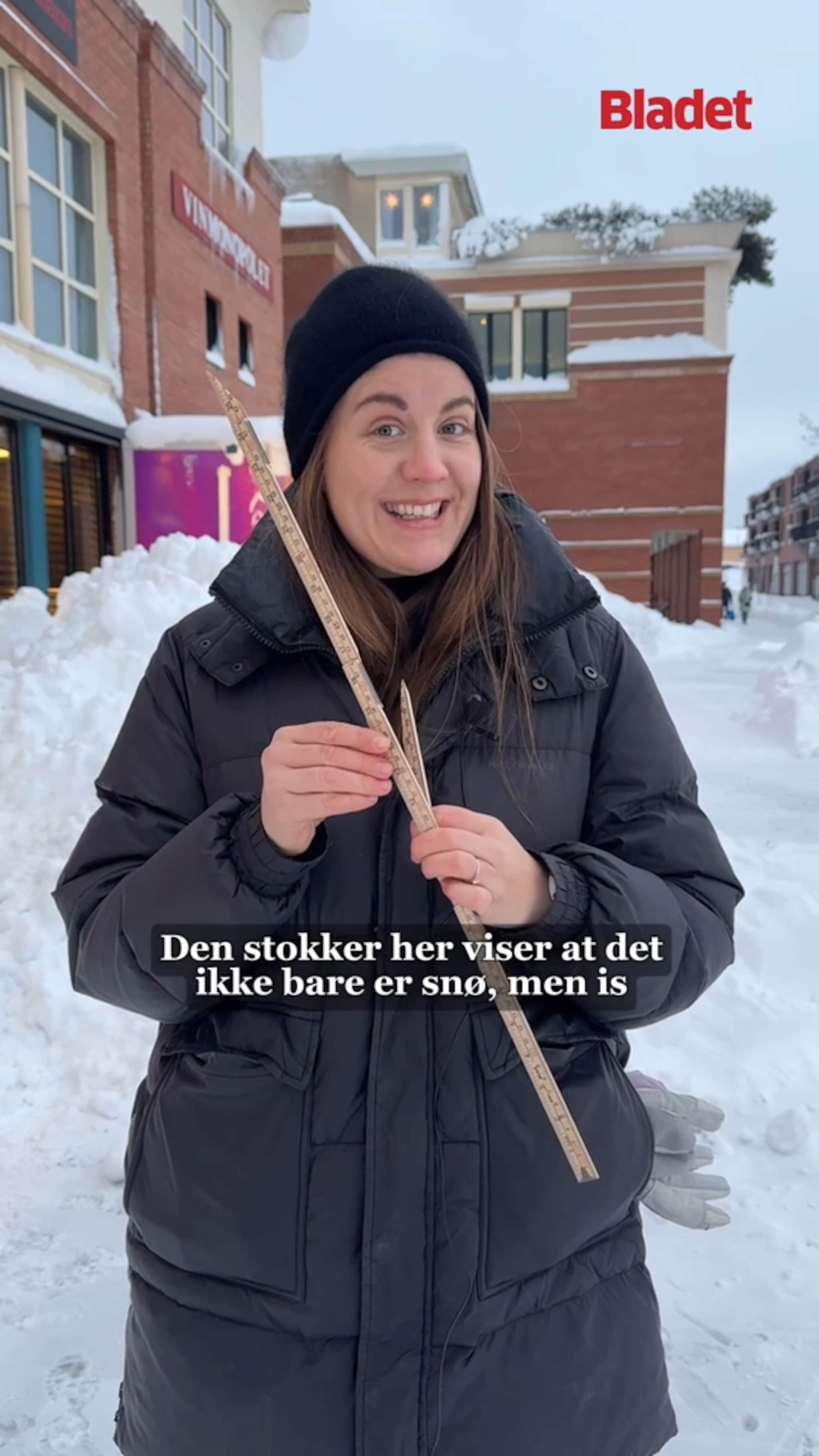 Bladet avslører snødybden: - Oi, den knakk!