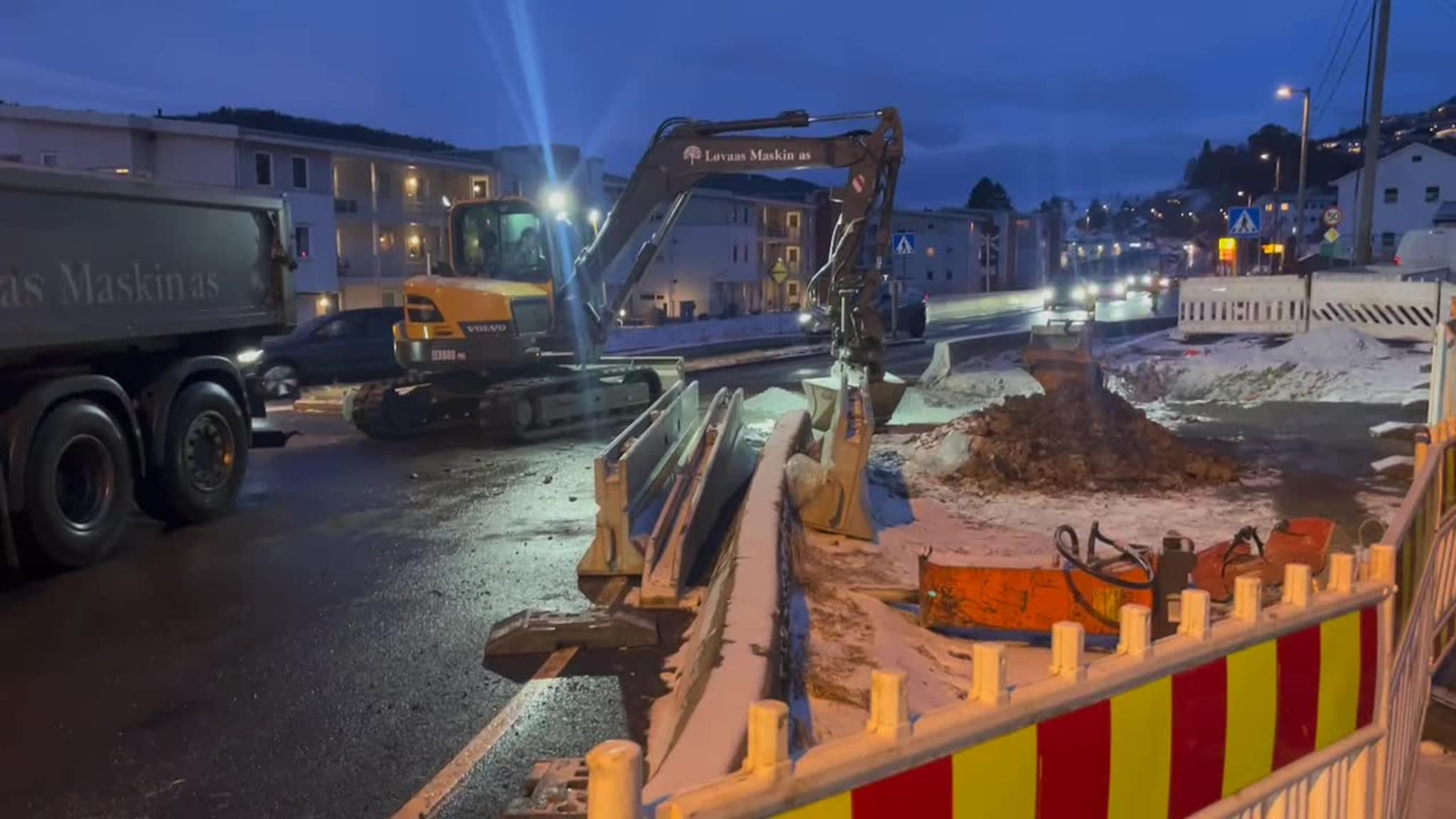 Gravearbeid i Indre Arna