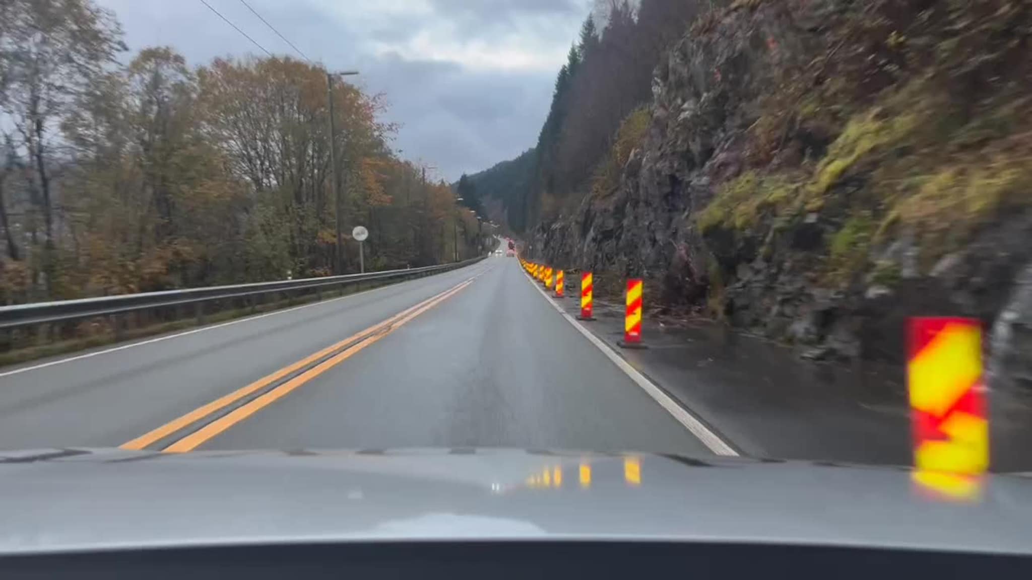 Veiarbeid på E16 i Mellom-Arna