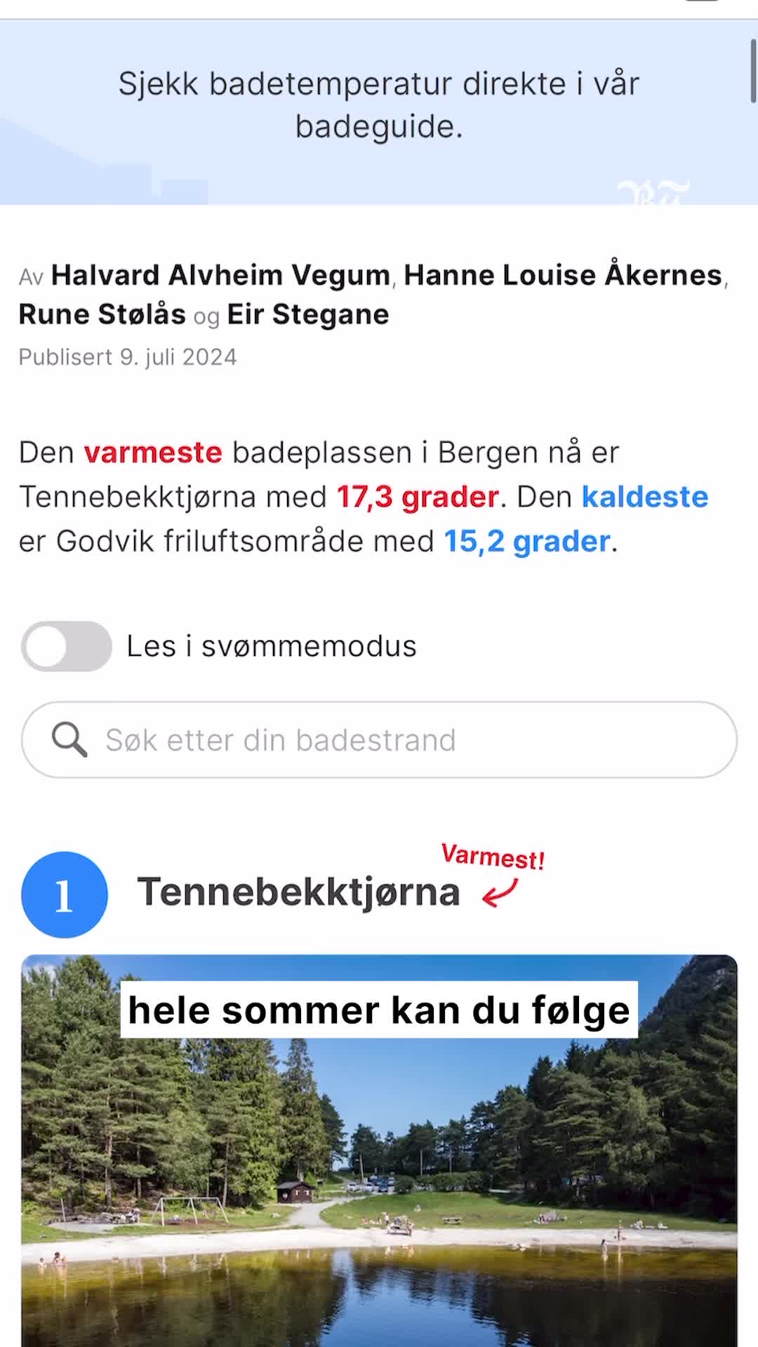 Forhåndsvisning av Her kan du bade