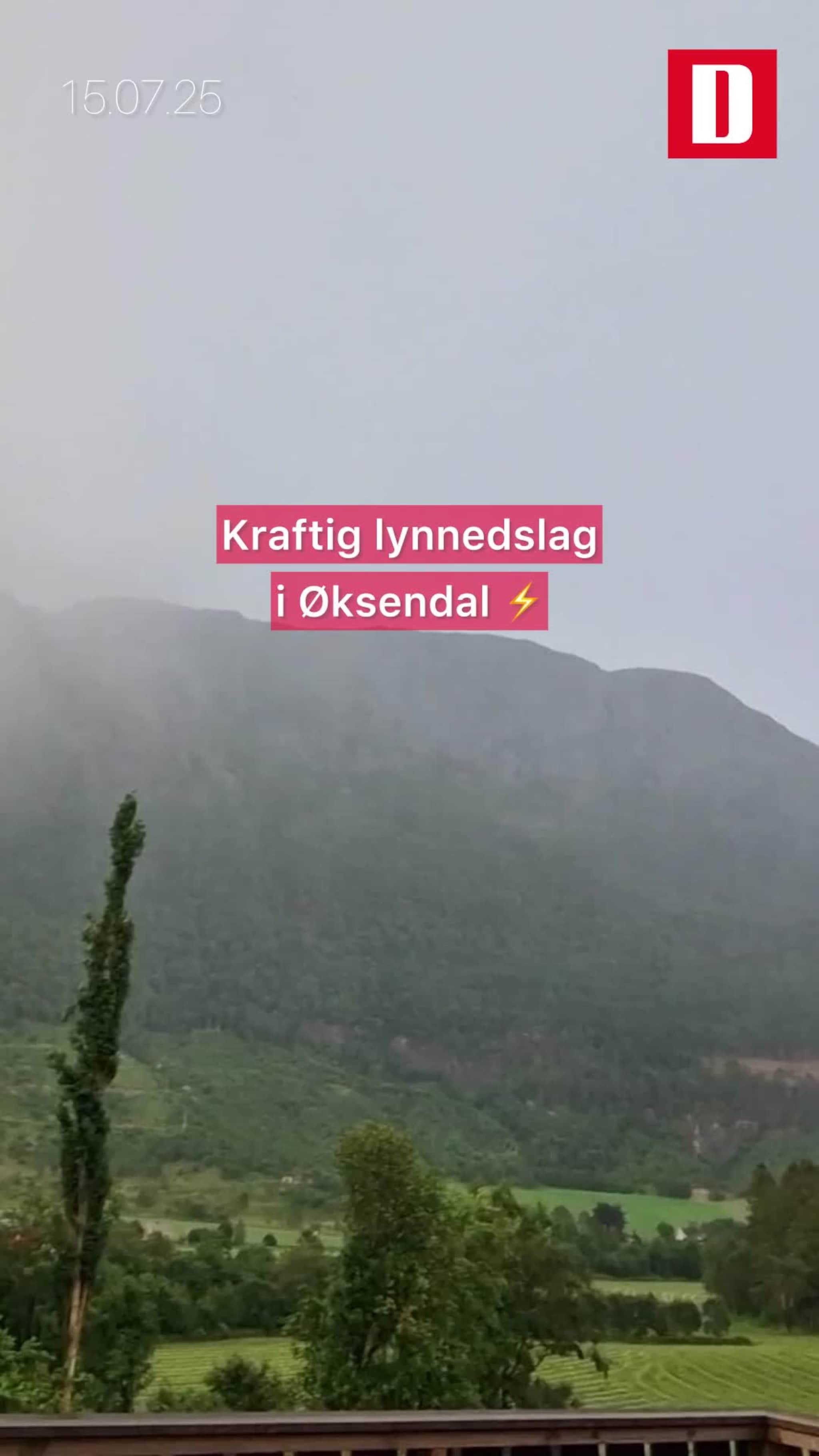 Kraftig lynnedslag i Øksendal ⚡️