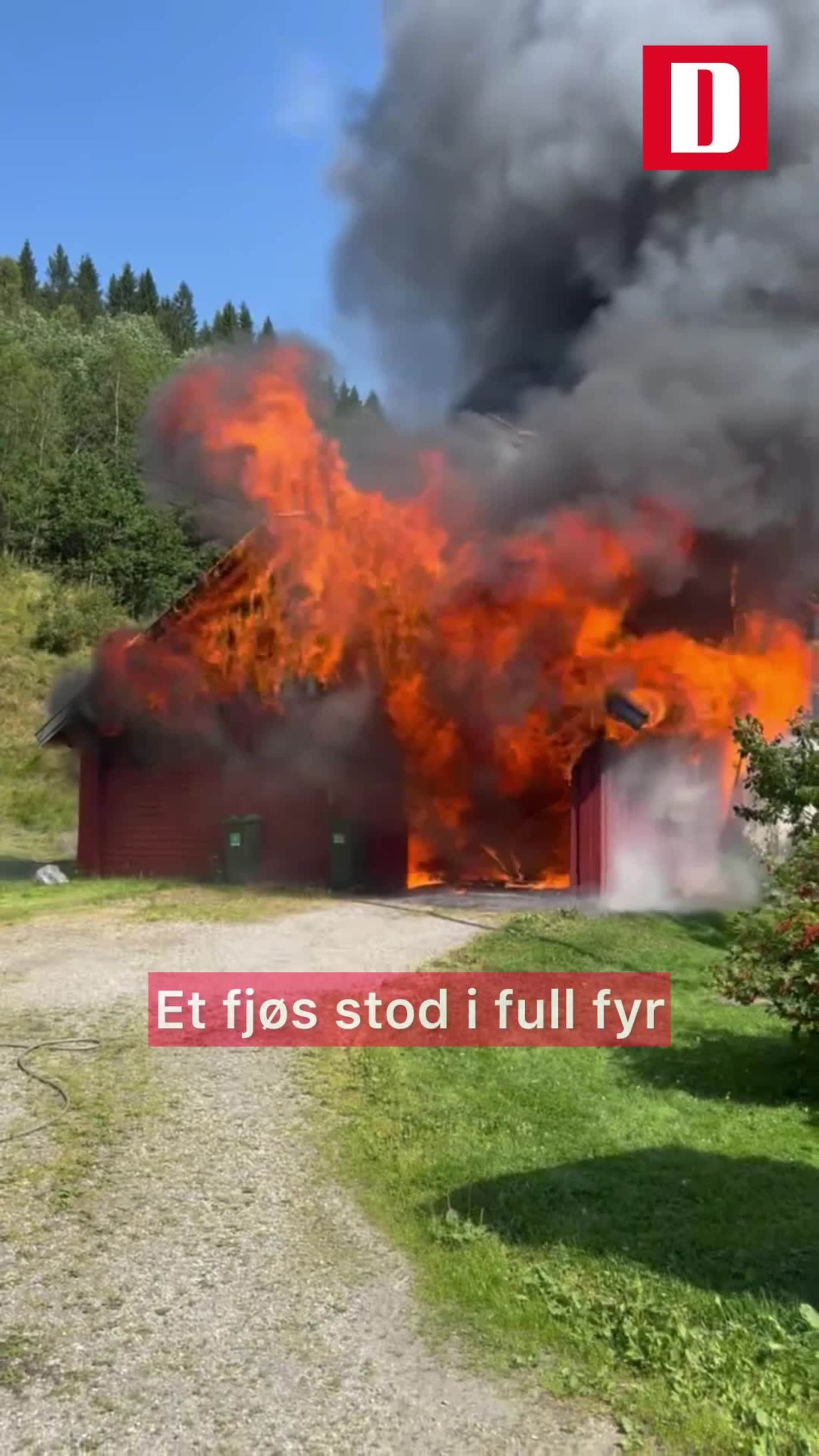 Fjøset ble raskt overtent