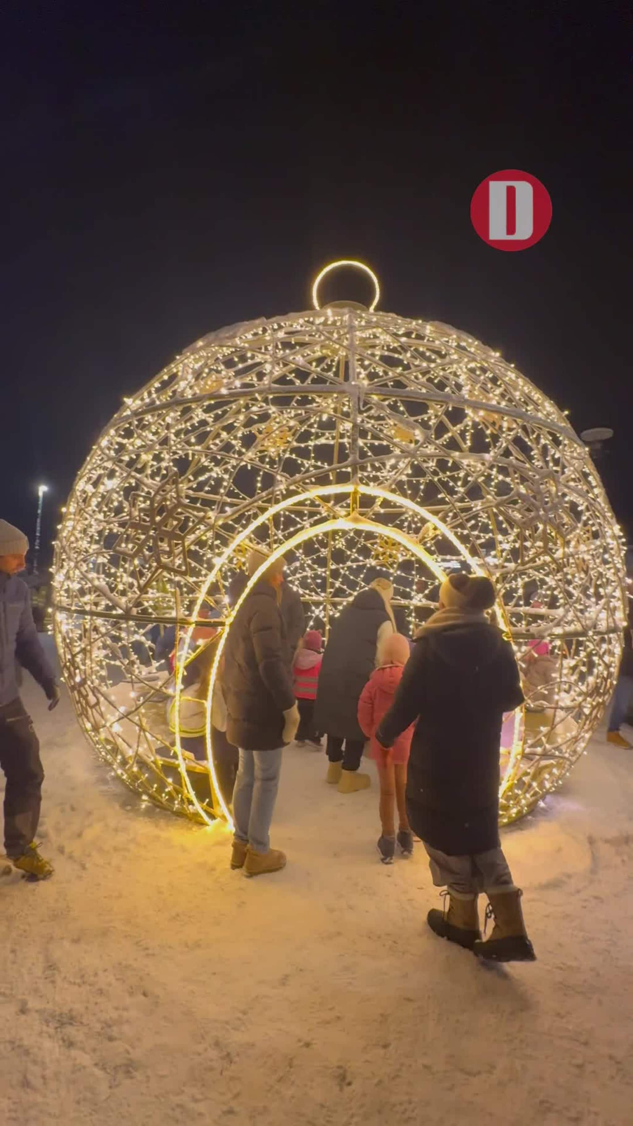 Her tennes den nye lysgloben på Skei