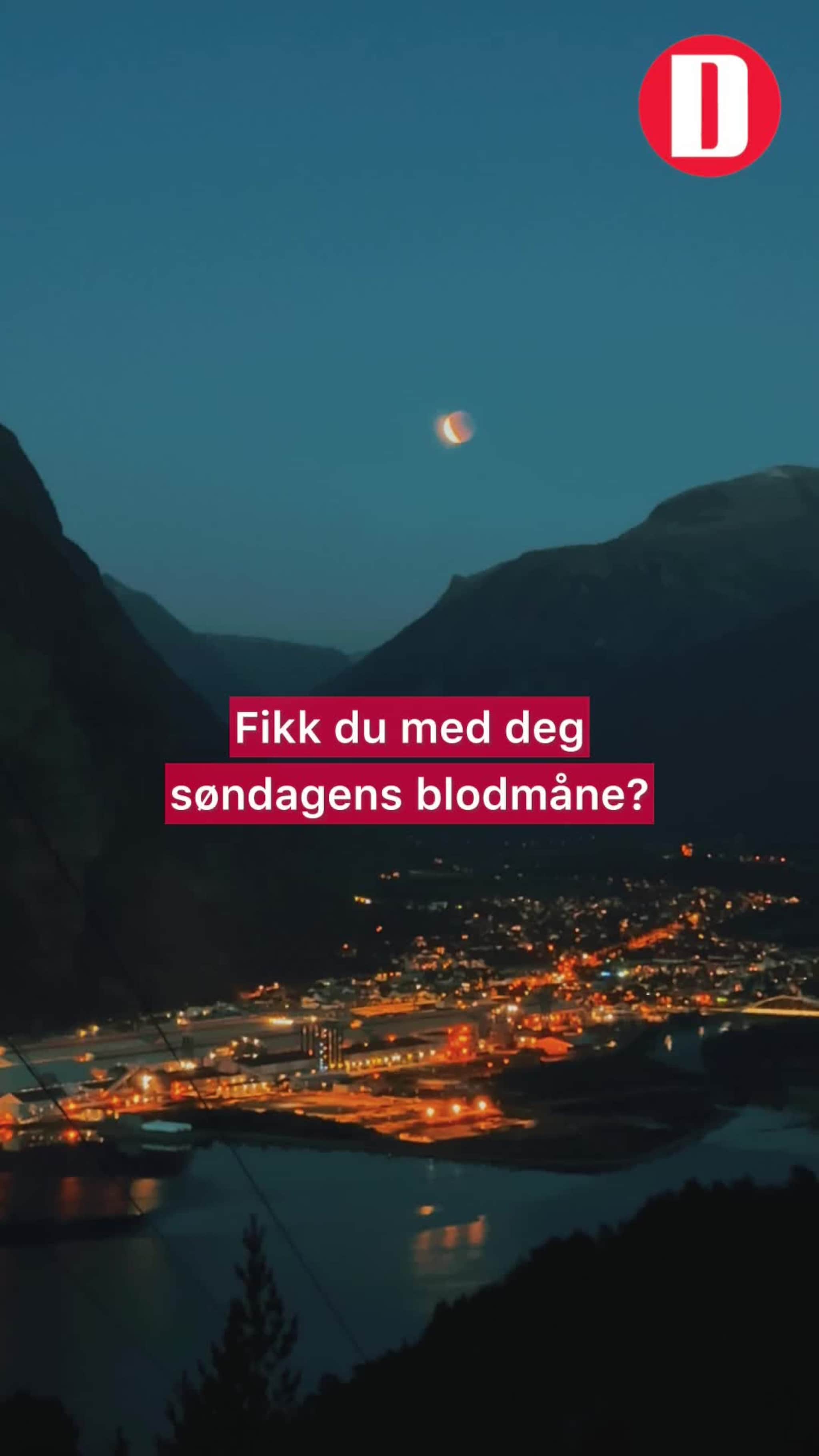 Fikk du med deg dette? Mange i Driva-dsitriktet fikk med seg søndagens totale måneformørkelse – et sjeldent skue som farget månen rød. Denne snutten er fra Viklandet i Sunndal.